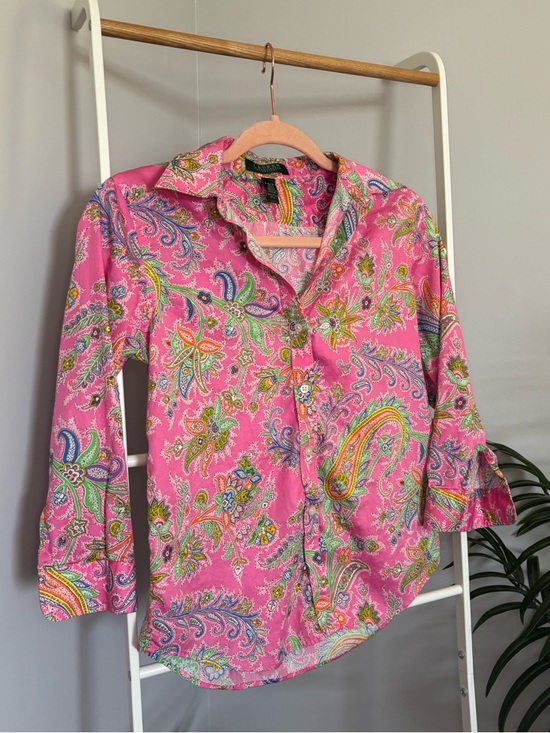Ralph Lauren Tops - Ralph Lauren Pink Paisley Button-Down Shirt